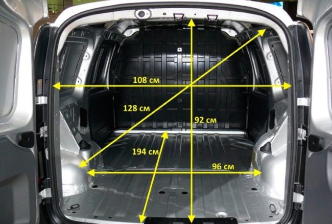 Размеры фургона Ларгус, проём
