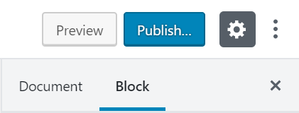 The block settings can be found in the sidebar.