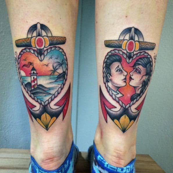 matching anchor tattoo
