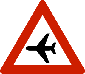 Traffic sign of Norway: Warning for low-flying aircrafts