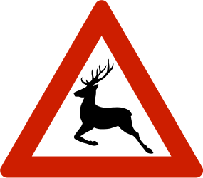 Traffic sign of Norway: Warning for crossing deer