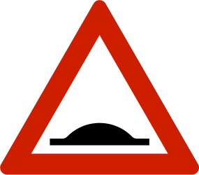 Traffic sign of Norway: Warning for a speed bump