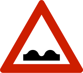 Traffic sign of Norway: Warning for a bad road surface