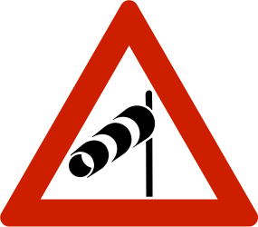 Traffic sign of Norway: Warning for heavy crosswind
