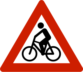 Traffic sign of Norway: Warning for cyclists