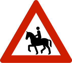 Traffic sign of Norway: Warning for equestrians