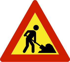 Traffic sign of Norway: Warning for roadworks