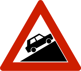 Traffic sign of Norway: Warning for a steep ascent