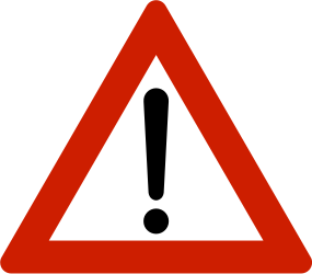 Traffic sign of Norway: Warning for a danger with no specific traffic sign