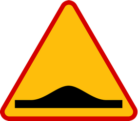 Traffic sign of Poland: Warning for a speed bump