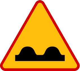 Traffic sign of Poland: Warning for a bad road surface