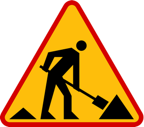 Traffic sign of Poland: Warning for roadworks