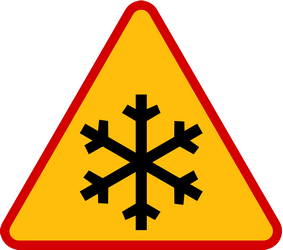 Traffic sign of Poland: Warning for snow and sleet