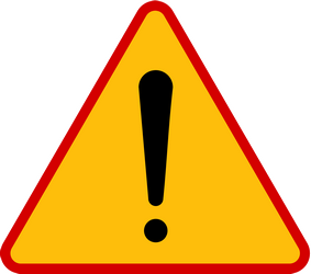 Traffic sign of Poland: Warning for a danger with no specific traffic sign