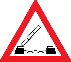 Traffic sign of Romania: Warning for a movable bridge