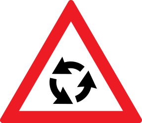 Traffic sign of Romania: Warning for a roundabout