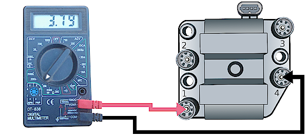 проверка вторичной обмотки модуля зажигания 1-4