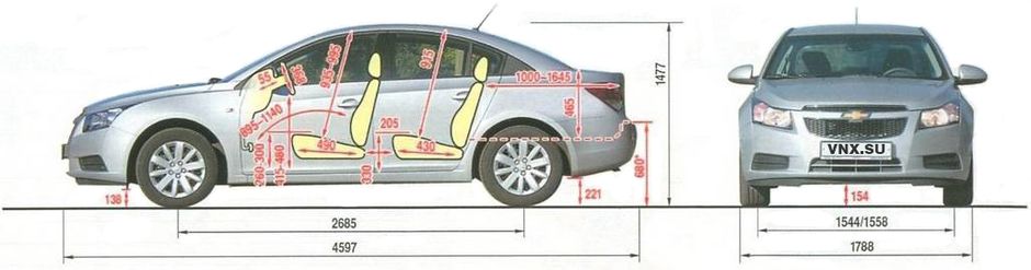 Шевроле авео габаритные размеры