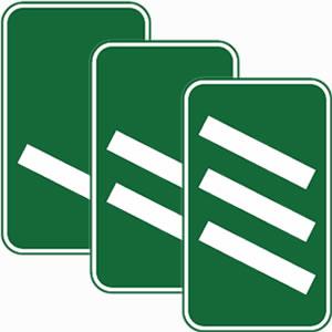 Dual carriageway junction exit sign