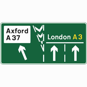 Dual carriageway non-primary route exit sign