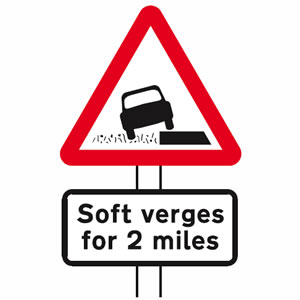 Soft verges road sign