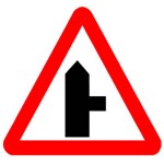 Right turn junction ahead warning sign